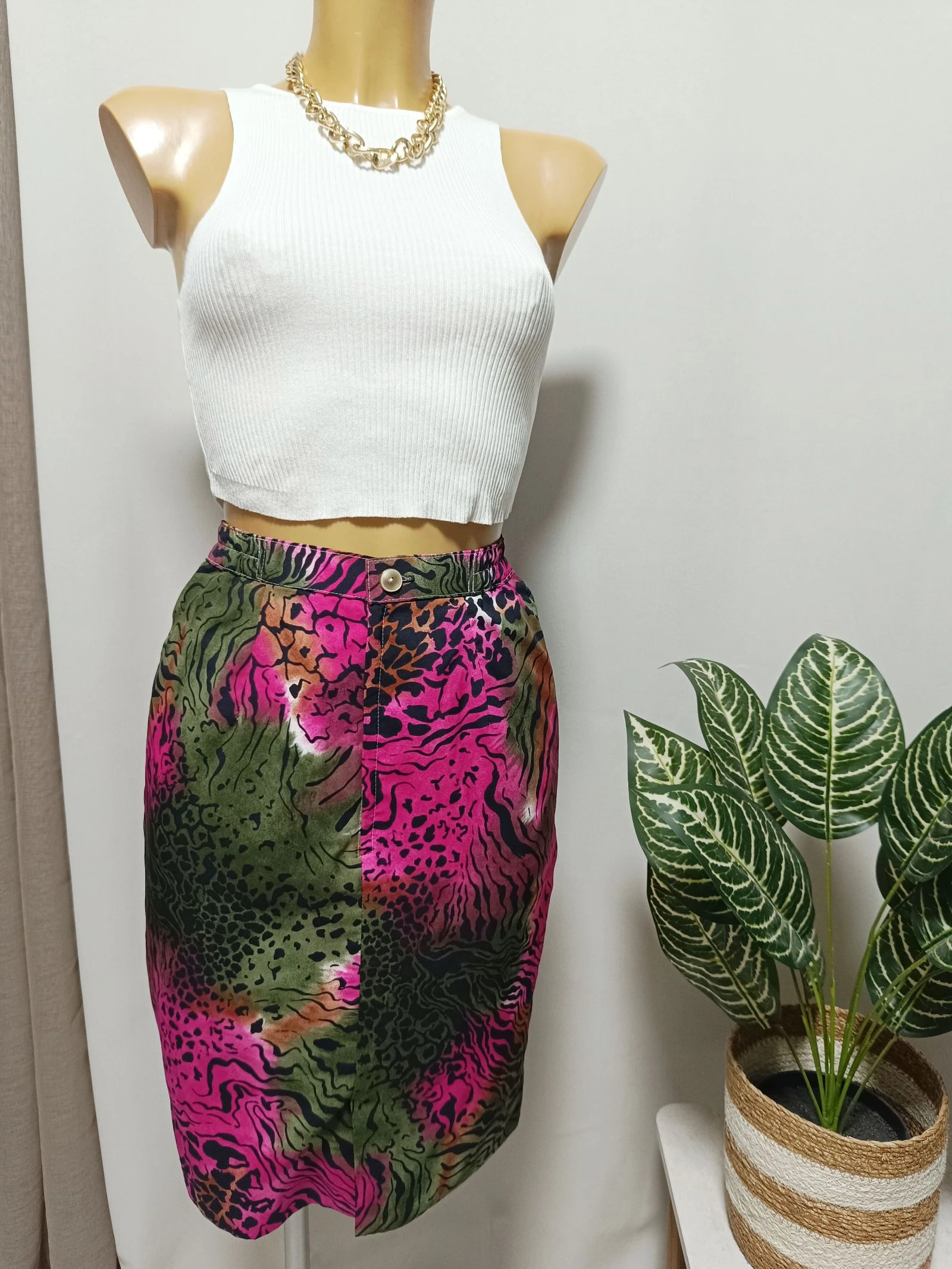 Falda mujer animal print multicolor. Skirt. Jupe